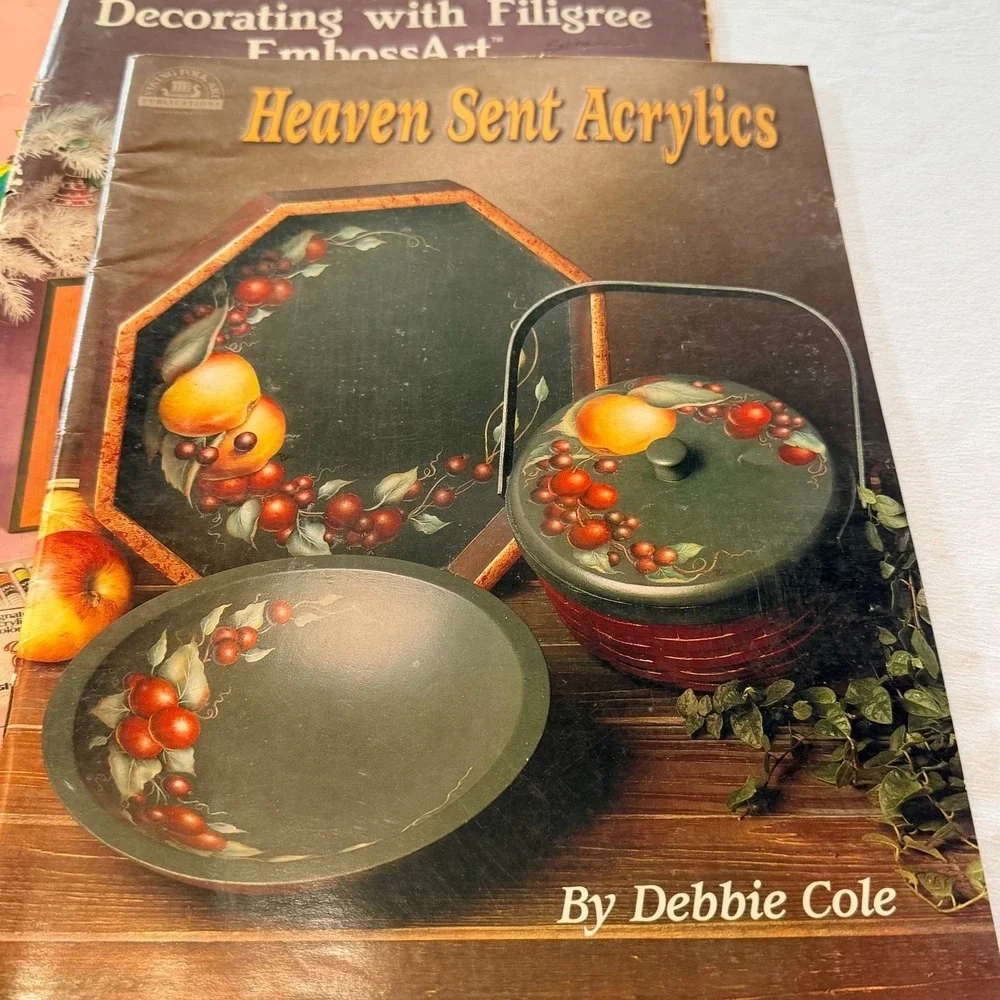 Folk‎ Art Acrylic Painting Instruction Book Lot of 9 Decorate Craft Patterns
